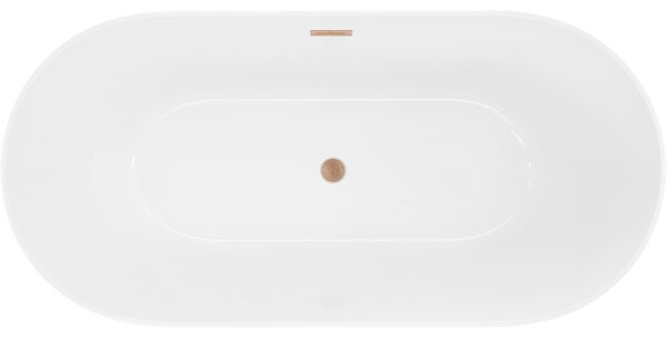 Mexen Luna, Cada de baie subțire de sine stătătoare 170 x 75 cm, alb, cupru mat, 52041707500-65