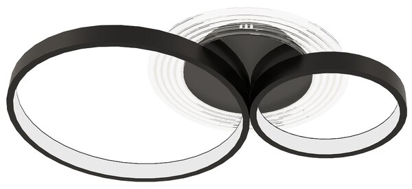 HOMCOM Lampă de tavan LED Modernă cu Intensitate Reglabilă, Putere 40W, Negru | Aosom Romania