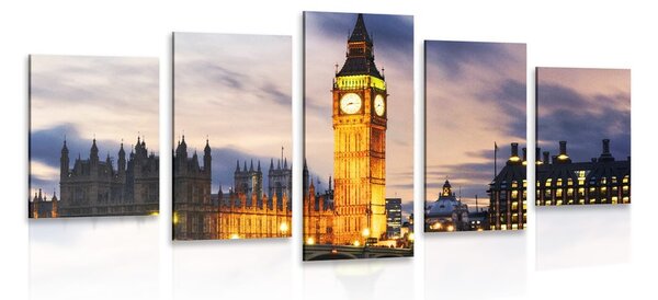 Tablou 5-piese Big Ben nocturn în Londra