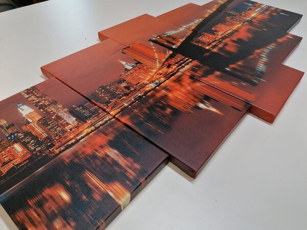 Tablou 5-piese reflexie Manhattanului în apă