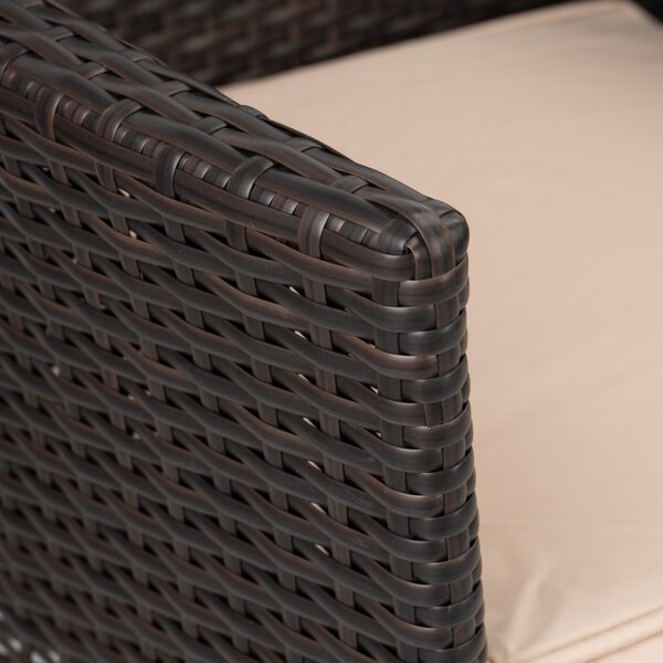 Canapea dubla de exterior, masuta inclusa, perne sezut, sarcina maxima 300 kg, ratan sintetic, 84x52x129 cm