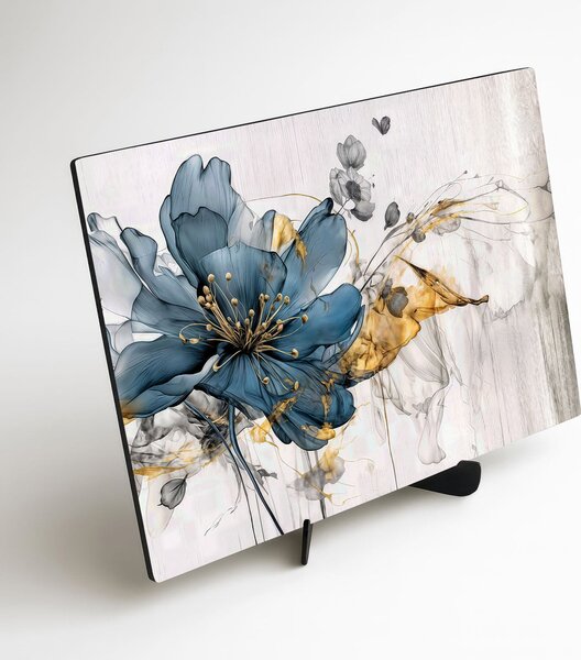 DUBLEZ | Tablou floral din lemn pentru dormitor - Pasiune albastră | Imprimare UV premium
