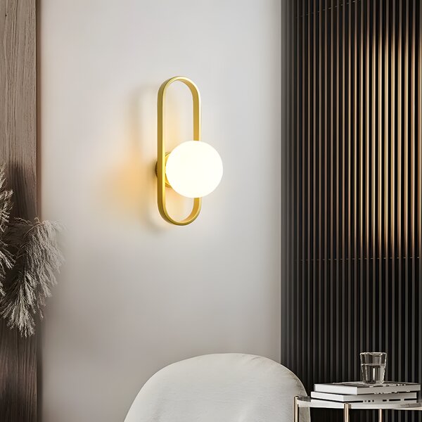 Lampa de perete APP1756-1W BRUSH GOLD WHITE