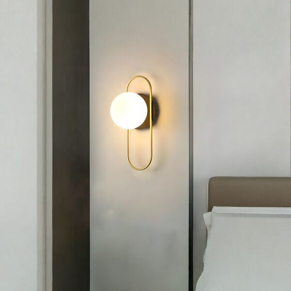 Lampa de perete APP1756-1W BRUSH GOLD WHITE