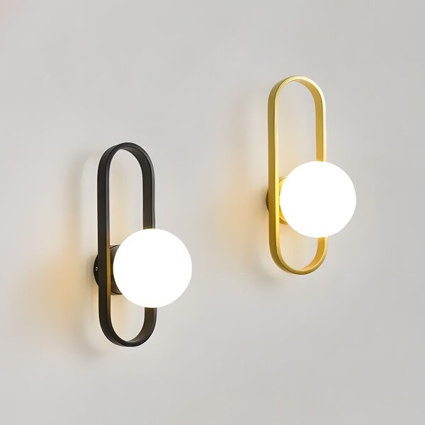 Lampa de perete APP1756-1W BRUSH GOLD WHITE