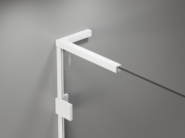 Mexen Lunar, cabină de duș pentagonală cu balamale dreapta L 80 x 80 cm, sticlă transparentă de 8 mm, profil alb, 831L-080P-080L-20-00-P