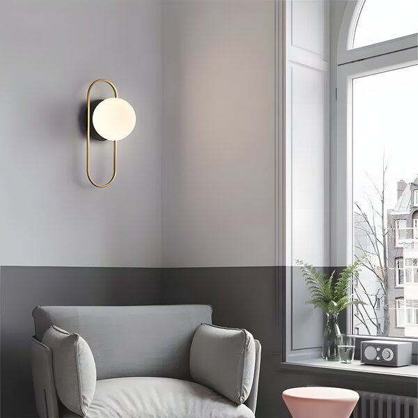 Lampa de perete APP1756-1W BRUSH GOLD WHITE