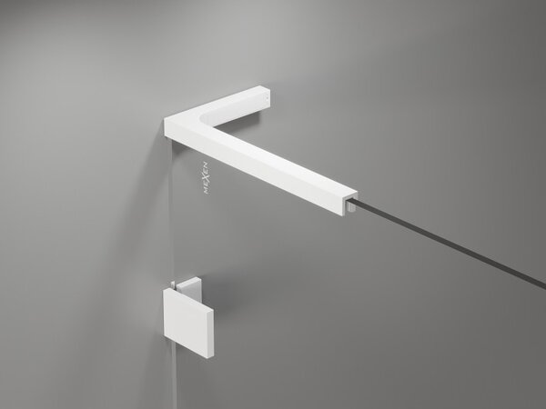 Mexen Lunar, cabină de duș pentagonală cu balamale dreapta L 80 x 80 cm, sticlă transparentă de 8 mm, profil alb, 831L-080P-080L-20-00-P