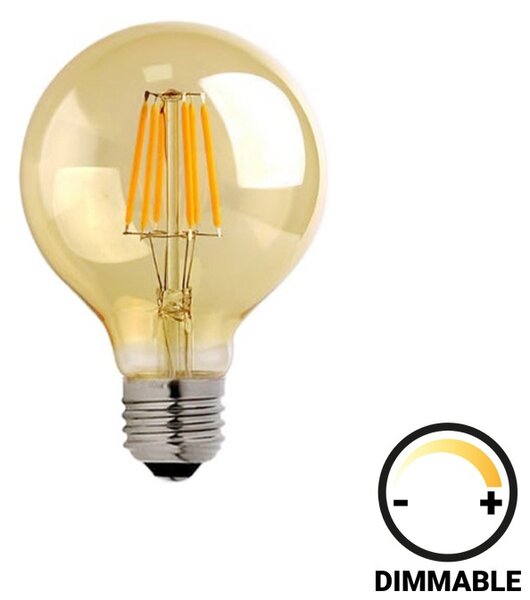 Bec LED G95 dimabil 4W E27 200-220V chihlimbar 8x8x12 cm
