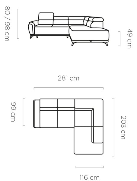 Coltar extensibil ATLANTA, sezlong dreapta, stofa clasica bej - Austin