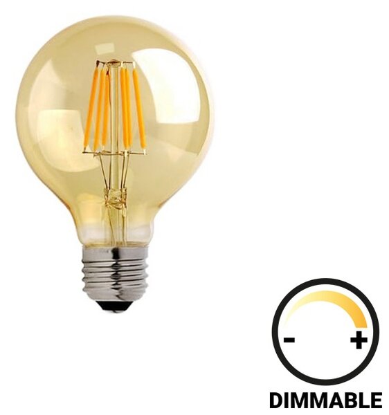 Bec LED G80 Dimmabil 8W E27 Amber 8x8x12 cm