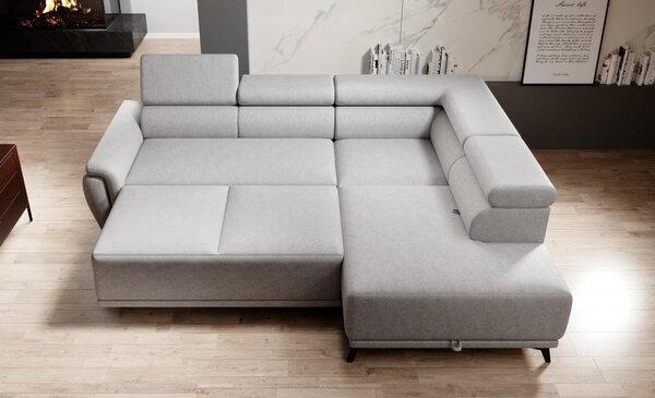 Coltar extensibil ATLANTA, sezlong dreapta, stofa clasica bej - Austin