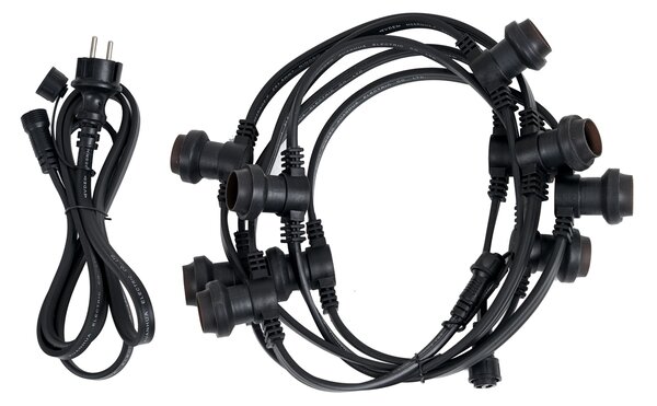 Ghirlandă luminoasă conectabilă neagră cu ștecher, 6m 10 lumini, IP64 - Lubber