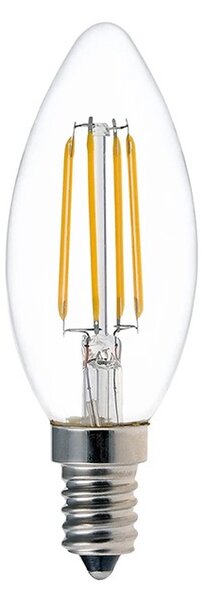 Bec LED C35 4W 3000K E14 transparent 3.5x3.5x9.5 cm
