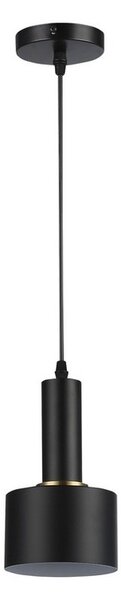 Lampa suspendata, LED 60W, E27, corp otel si aluminiu, design elegant, negru
