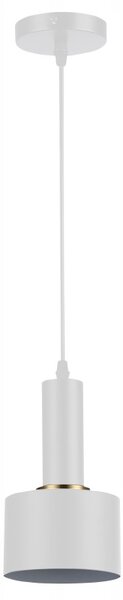 Lampa suspendata LED, maxim 60W, soclu E27, otel si aluminiu, alb