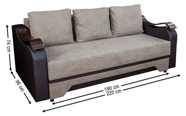 Canapea Extensibilă Sally Bonell Mini, Gri