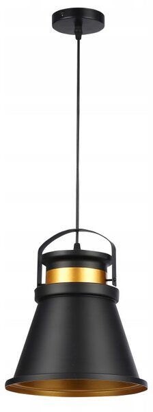 Lampa suspendata LED, stil industrial, IP20, 60W, lungime cablu 1 m, negru auriu