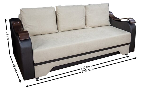 Canapea Extensibilă Sally Bonell Mini, Bej