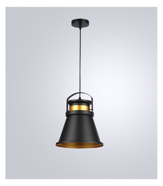 Lampa suspendata LED, stil industrial, IP20, 60W, lungime cablu 1 m, negru auriu