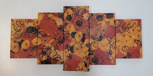 Tablou 5-piese abstract inspirat de G. Klimt