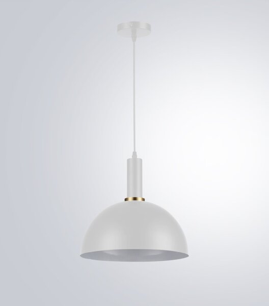 Lustra suspendata LED, moderna, soclu E27, IP20, abajur 30 cm, otel si aluminiu