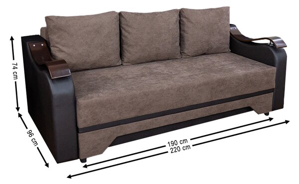 Canapea Extensibilă Sally Bonell Mini, Maro