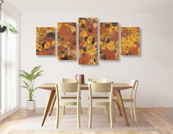 Tablou 5-piese abstract inspirat de G. Klimt