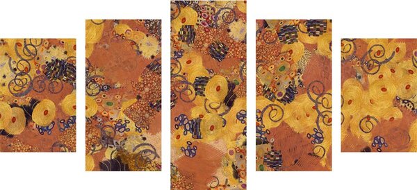 Tablou 5-piese abstract inspirat de G. Klimt