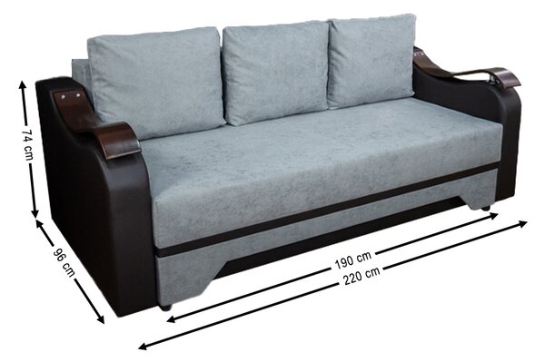 Canapea Extensibilă Sally Bonell Mini, Gri albastrui