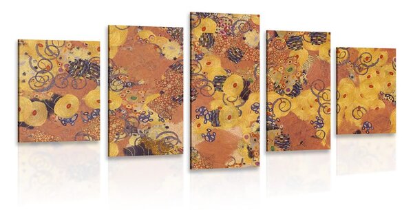 Tablou 5-piese abstract inspirat de G. Klimt