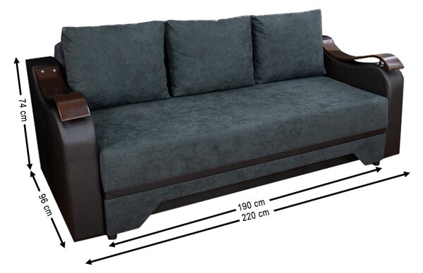 Canapea Extensibilă Sally Bonell Mini, Gri inchis