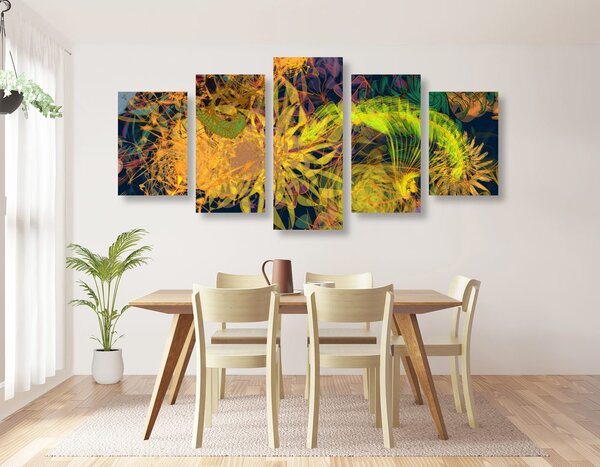 Tablou 5-piese artă abstractă colorată
