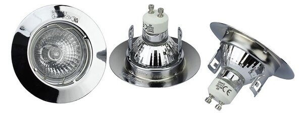Set 3 spoturi incastrabile, diametru 82 mm, IP40, 50W, 280 lm
