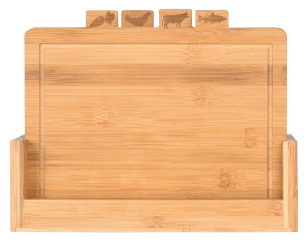 Set 4 tocatoare pentru 4 grupe de alimente, constructie din bambus, 28x18x0,9 cm