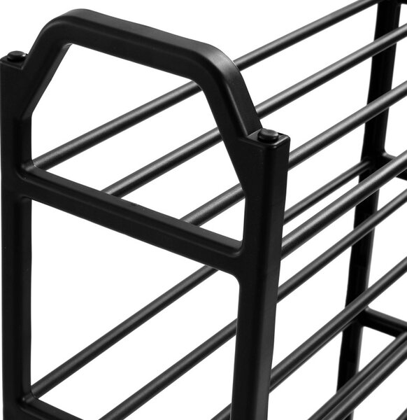 Raft incaltaminte, 4 niveluri, 8 perechi pantofi, otel si plastic, 64x50x18,5 cm