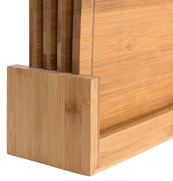 Set 4 tocatoare pentru 4 grupe de alimente, constructie din bambus, 28x18x0,9 cm