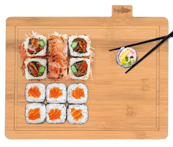Set 4 tocatoare pentru 4 grupe de alimente, constructie din bambus, 28x18x0,9 cm