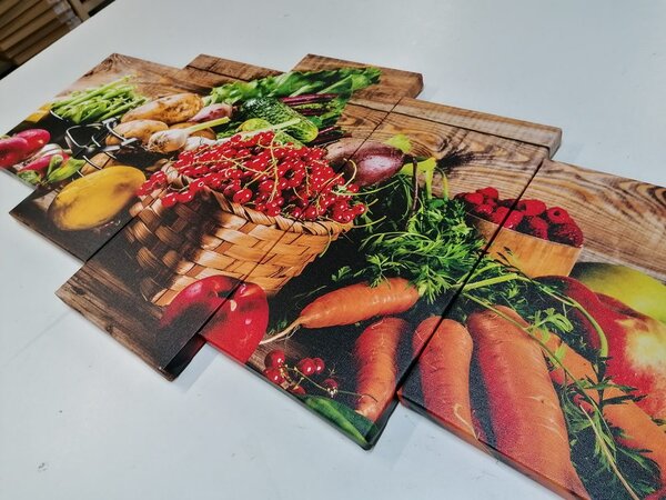Tablou 5-piese fructe și legume proaspete