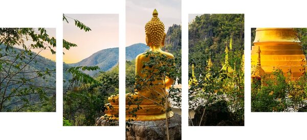 Tablou 5-piese vedere la Buddha de aur