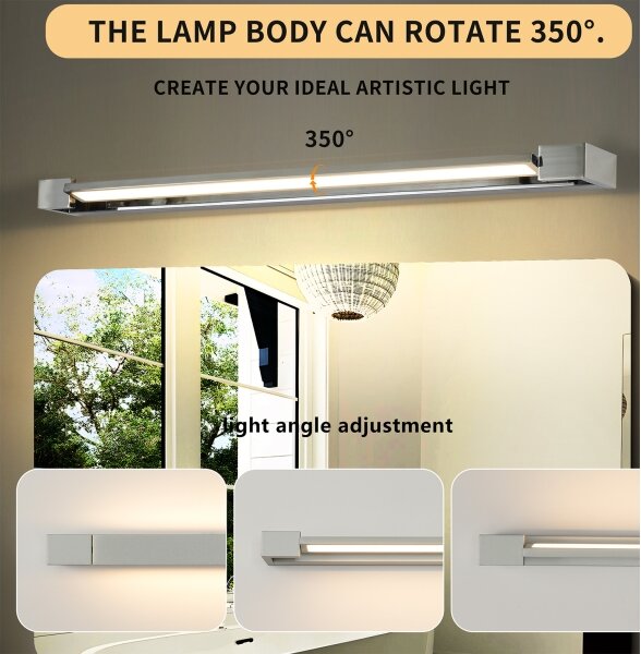 Brilagi-LED Oglindă iluminată de baie AQUA LINE, LED 24 W, 230 V, 90 cm, IP44, crom lucios