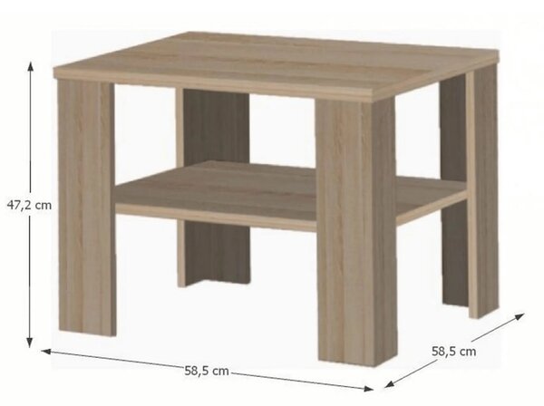 Masuta INTERSYS 21, stejar sonoma, DTD infoliat, 59x59x48 cm