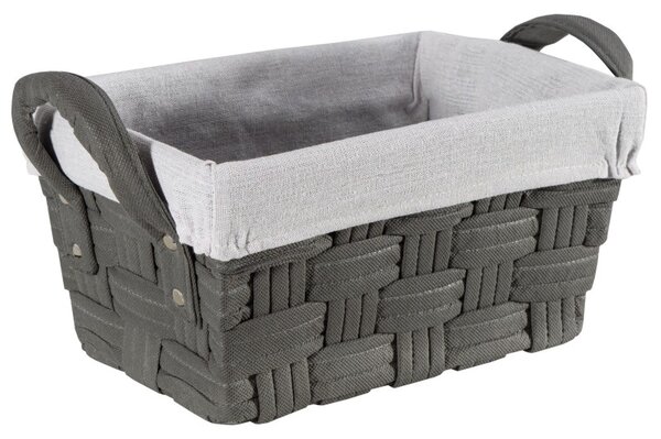 Cos tesut pentru depozitare, 30x20x15 cm, captusit in interior, 2 manere, poliester