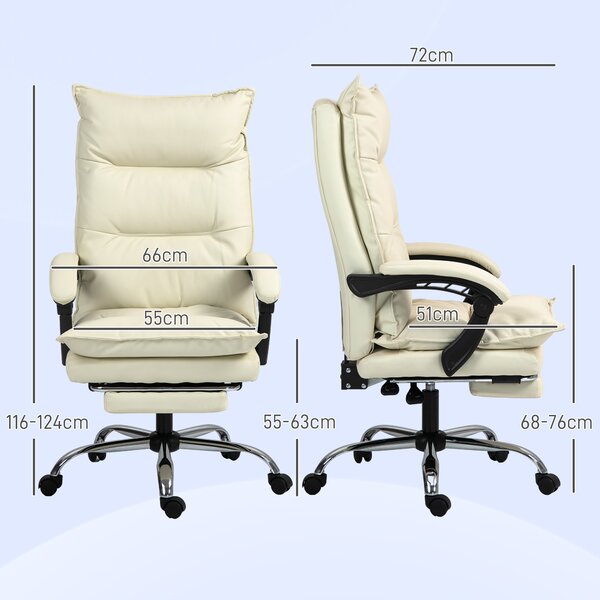 Vinsetto Fotoliu Birou Negru – Rabatabil, Suport Picioare & Ergonomic | Aosom Romania