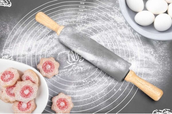 Set patiserie, sucitor si plansa din silicon pentru aluat, suprafata antiderapanta, 50x70 cm
