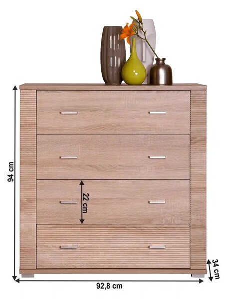 Comoda GRAND tip 11, stejar sonoma, PAL, 93x34x94 cm