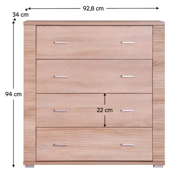 Comoda GRAND tip 11, stejar sonoma, PAL, 93x34x94 cm