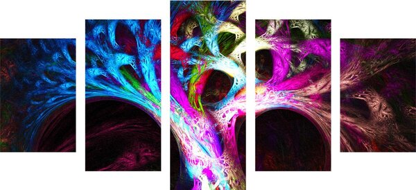 Tablou 5-piese copac abstract misterios