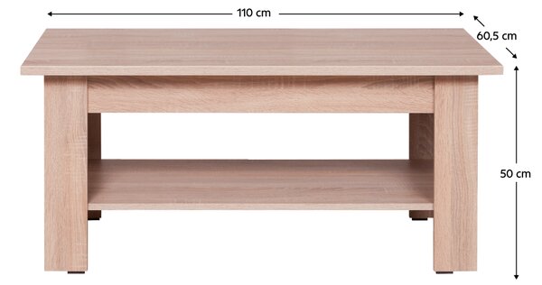 Masuta cafea GRAND tip 19, stejar sonoma, PAL laminat, 110x61x50 cm