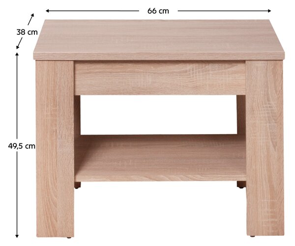 Masuta cafea GRAND tip 18, stejar sonoma, PAL melaminat, 66x38x50 cm